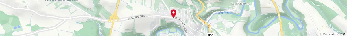 Kartendarstellung des Standorts für Kuenringer Apotheke in 3910 Zwettl